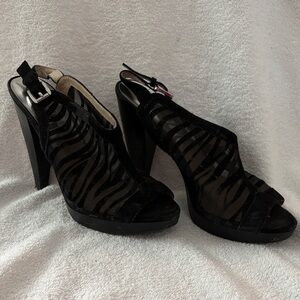 MICHAEL Michael Kors Black Mesh Heels